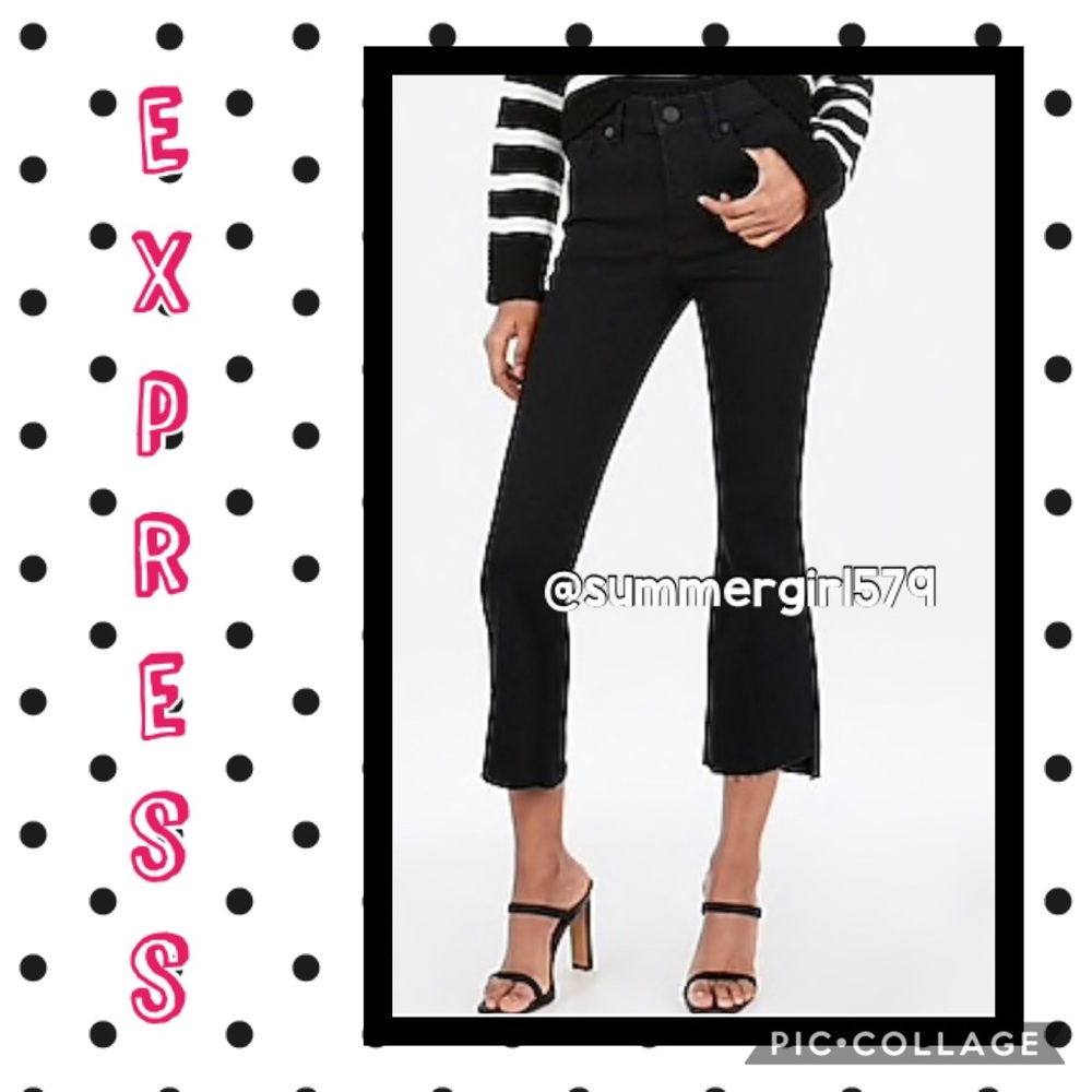 NWOT Express High Waisted Perfect Crop Flare Jean